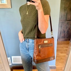 TIGNANELLO Leather Two Tone Crossbody Bag